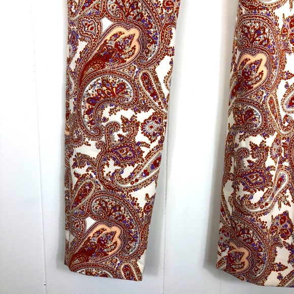 Zara Paisley Print Trousers Sz S - Picture 6 of 10
